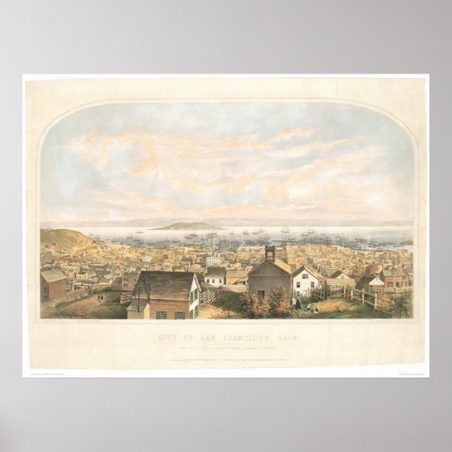 Póster Cidade de São Francisco, CA. 1852 (1065A) (Frente)