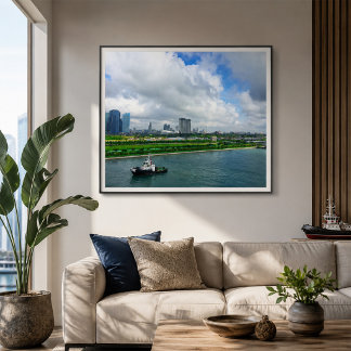 Poster Cidade de Singapura Linha Skyline Marina Bay Sands