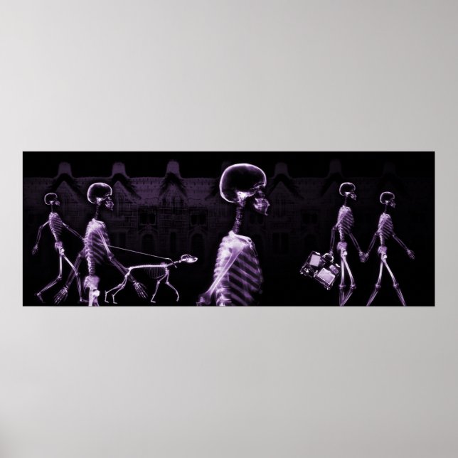 Poster Cidade de Skeletons de Raios X - Roxo (Frente)