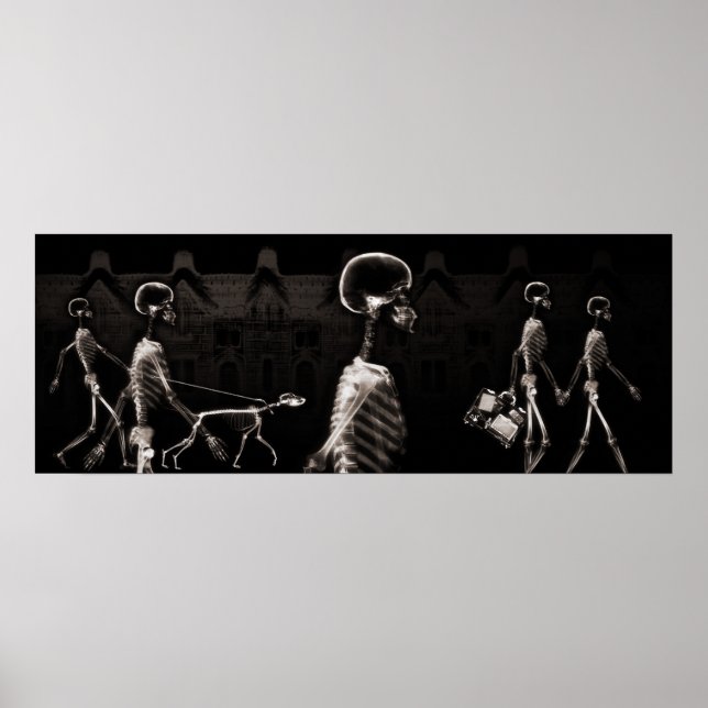 Póster Cidade de Skeletons de Raios X - Sepia (Frente)