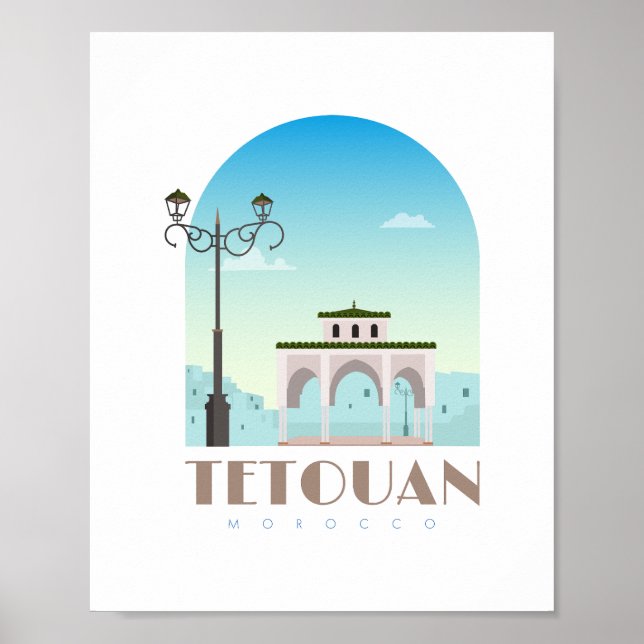Poster Cidade de Tetouan morocco Skyline (Frente)