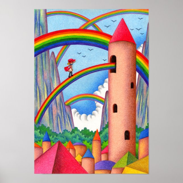 Poster Cidade do Arco-Íris de Sete Cores. (Frente)