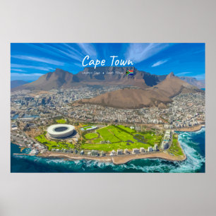 Poster Cidade do Cabo, África do Sul - Vista da Montanha