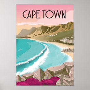 Poster Cidade do Cabo Viagens vintage Matéria melhorad