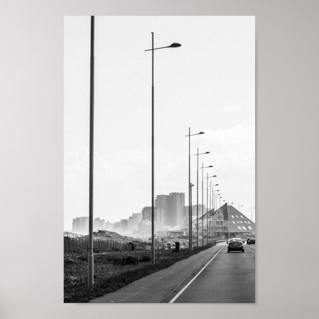 Poster Cidade do Cabo ZA África do Sul Zona Monocromática (Frente)