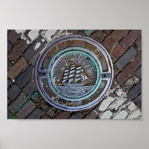 Póster Cidade do cobrir da água da chuva de Tampa