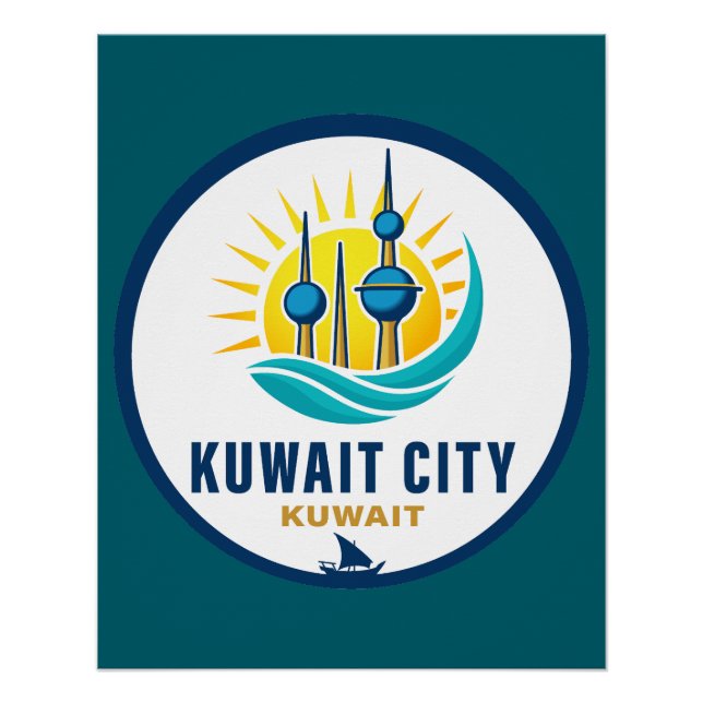 Póster Cidade do Kuwait Kuwait Oriente Médio (Frente)