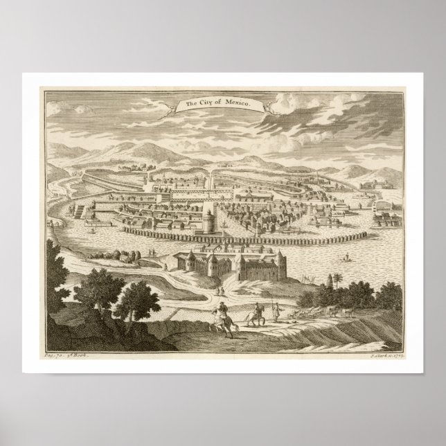Póster Cidade do México, 1723 (gravura) (Frente)