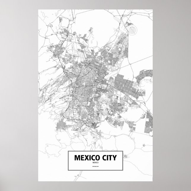 Póster Cidade do México, México (preto no branco) (Frente)