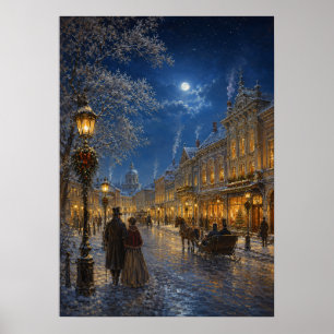 Poster Cidade do Natal IV - Rua de Inverno Ornamentada