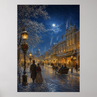 Poster Cidade do Natal IV - Rua de Inverno Ornamentada