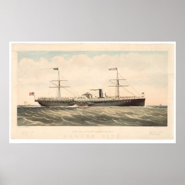 Poster Cidade do Ouro da Pacific Mail Steam Ship Co's (06 (Frente)
