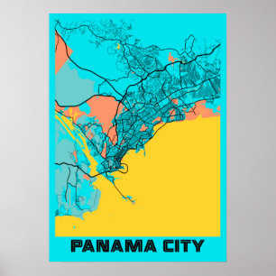 Poster Cidade do Panamá - Mapa da Cidade do Panamá Glor