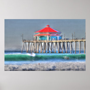 Poster Cidade do surf" no mar