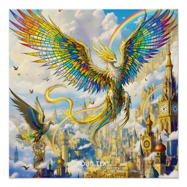 Póster Cidade dos Grifos Fantasia Fofa Steampunk (Frente)