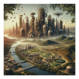 Póster Cidade Fantasia do Jardim Steampunk
