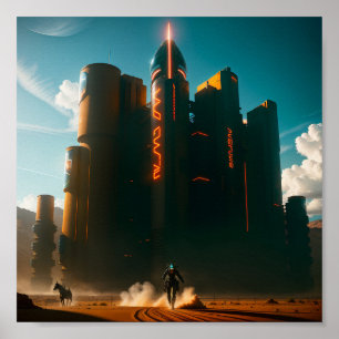 Poster Cidade Futurística no Deserto