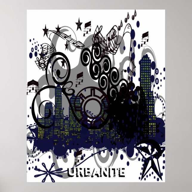 Póster Cidade Grungeada (Frente)