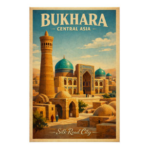 Póster Cidade histórica de Bukhara na Ásia Central