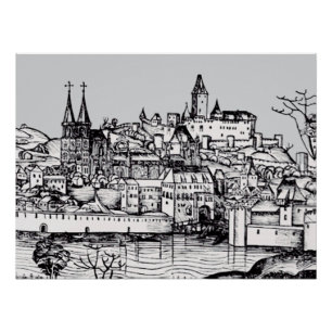 Póster Cidade medieval de Pádua em Veneto, Itália norte