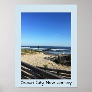 Póster Cidade New-jersey do oceano da praia