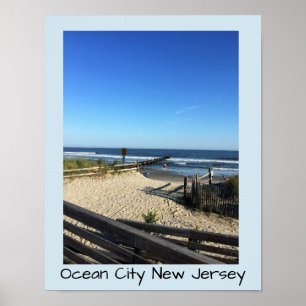 Póster Cidade New-jersey do oceano da praia