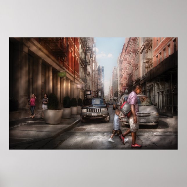 Póster Cidade - NY - Caminhando pela Mercer Street (Frente)