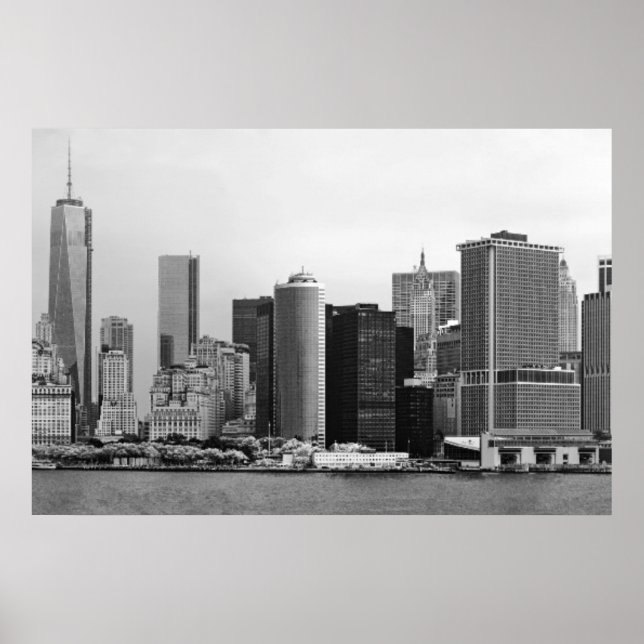 Póster Cidade - NY - Distrito financeiro - BW (Frente)