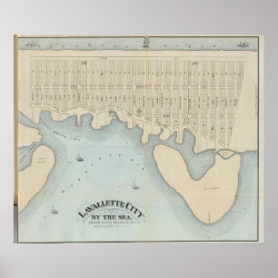 Póster Cidade pelo mar, praia de Lavallette de Squan, NJ