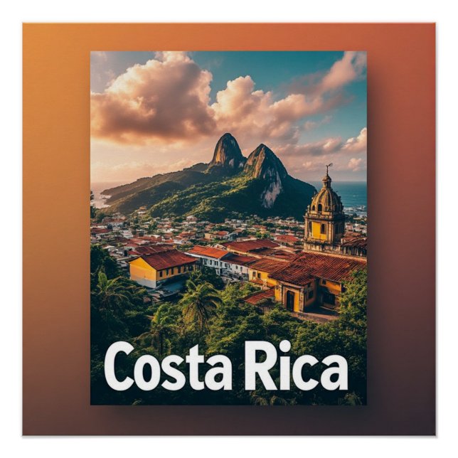Póster 🌴 Cidade Praiana Tropical da Costa Rica para Aman (Frente)