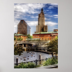 Póster Cidade - Providence RI - O Skyline