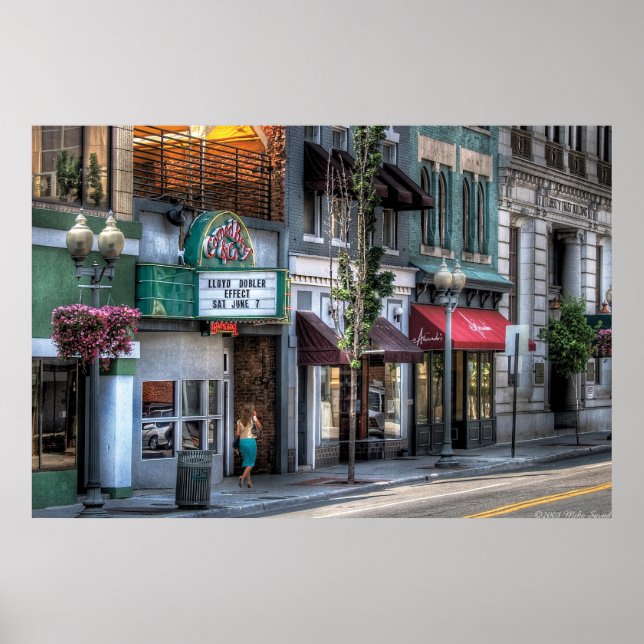 Poster Cidade - Roanoke, VA - Descendo uma rua fina (Frente)