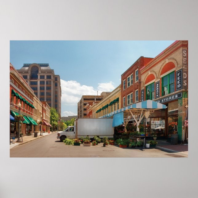 Póster Cidade - Roanoke, VA - O Mercado Municipal (Frente)