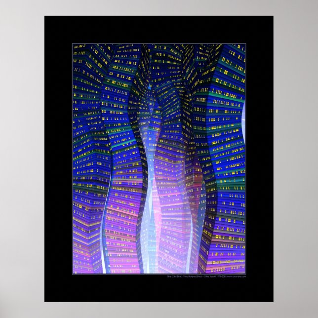 Poster Cidade senoidal (azul) (Frente)