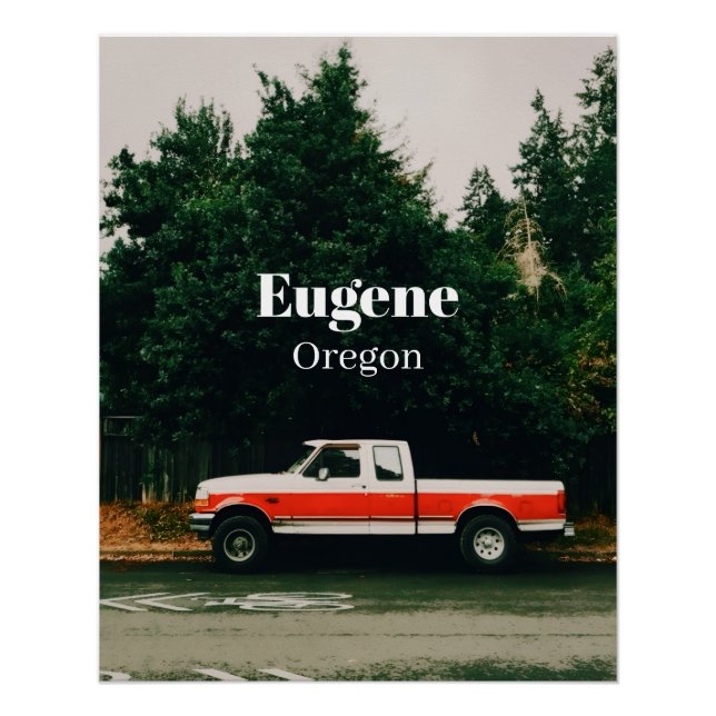 Póster Cidade universitária de Eugene - Oregon (Frente)