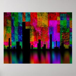 Póster Cidade Vibrance da cor