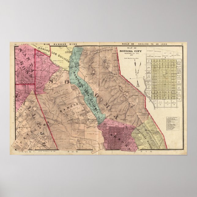 Póster Cidades de papais noeis Rosa, Vallejo e Sonoma (Frente)