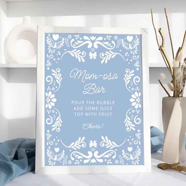 Poster Cielito Lindo Chá de fraldas Azul Mexicano Bar Mãe (Criador carregado)