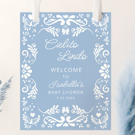 Poster Cielito Lindo Chá de fraldas Azul Mexicano Bem-vin