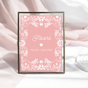 Poster Cielito Lindo Chás de fraldas cor-de-rosa mexicano