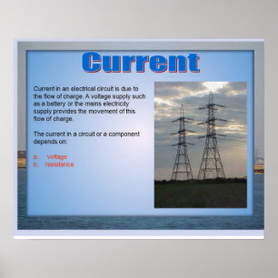 Póster Ciência, corrente da eletricidade