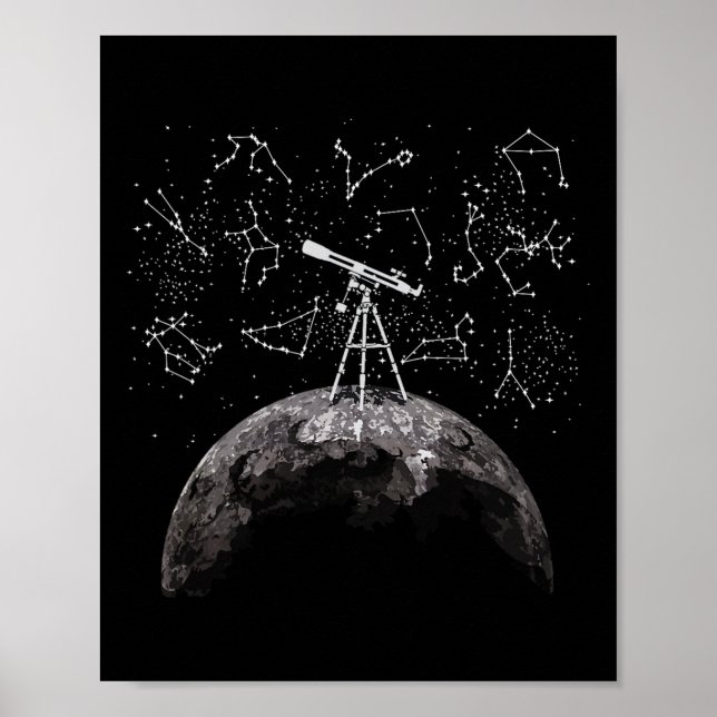 Poster Ciência da Lua - Professor de Astronomia, Astrofís (Frente)