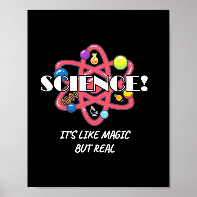 Poster Ciência Da Química De Professores É Magia, Mas Rea (Frente)