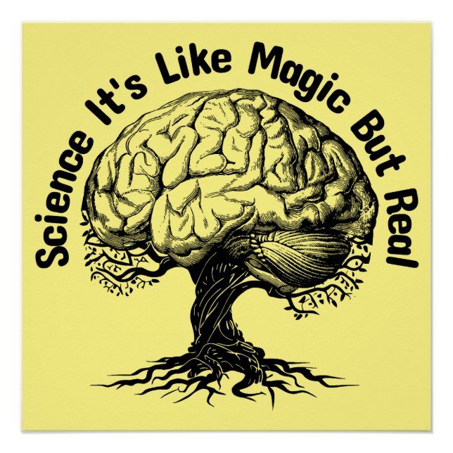 Póster ciência é como mágica mas real (Frente)