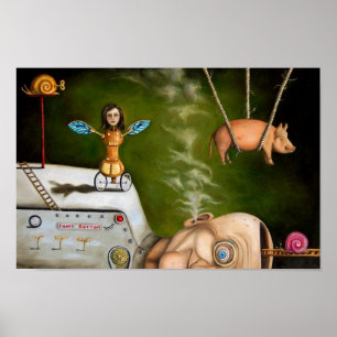 Póster ciência estranha - a fábrica de robô