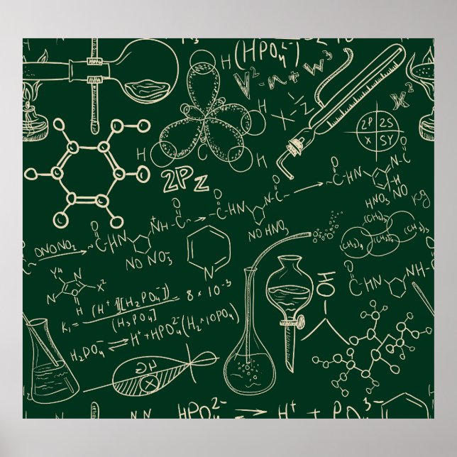 Poster Ciência, química, padrão de laboratório de safra (Frente)