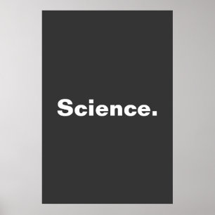 Poster Ciência, uma palavra, design de minimalismo