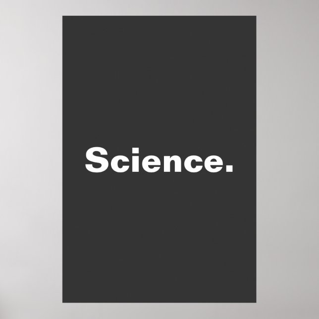 Poster Ciência, uma palavra, design de minimalismo (Frente)