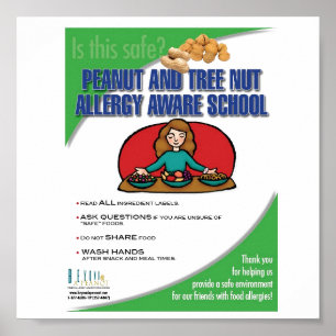 Poster ciente da escola da alergia de comida