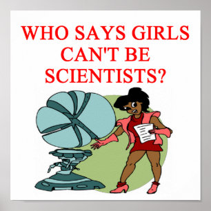 Póster cientista da menina